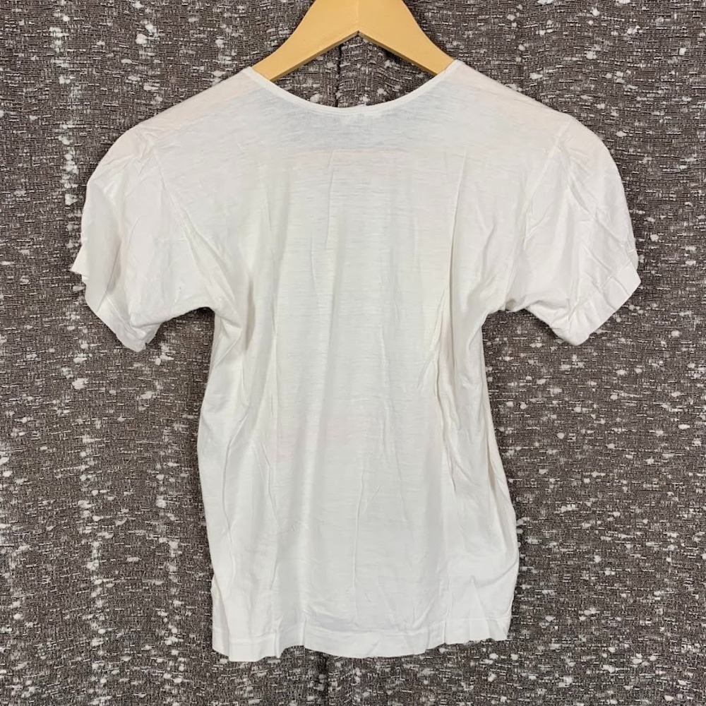 Vtg 80s Amnesty International Shirt Diamond Spun Rayon Single Stitch White 32 - Picture 7 of 8